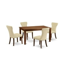 East West Furniture Dining Room Set Mahogany, DUGA5-MAH-32