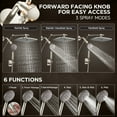 thumbnail image 3 of Veken Wide Brushed Nickel Rain Shower Head with Handheld, High Pressure Rainfall Showerhead Combo with Arm for Bathroom Accessories, Home Decor, Detachable Dual Shower with Multi Modes Handheld Spray, 3 of 4