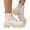 Beige, variant on Boots for Women Versatile Block Heel Round Toe Fashion British Side Zipper Ankle Booties Casual Platform Lace-up Outdoor Walking Shoes