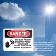 thumbnail image 5 of Saw Blade Present Disconnect OSHA Danger Vinyl Decal Label 10 Inch x 7 Inch - 5 Pack, 5 of 6