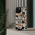 thumbnail image 3 of DistinctInk Hybrid (Acrylic / TPU) Clear Slim Fit Case for Apple iPhone 12 (6.1" Screen) - "Whimsical Feline Playtime: A Delightful Pattern", 3 of 8