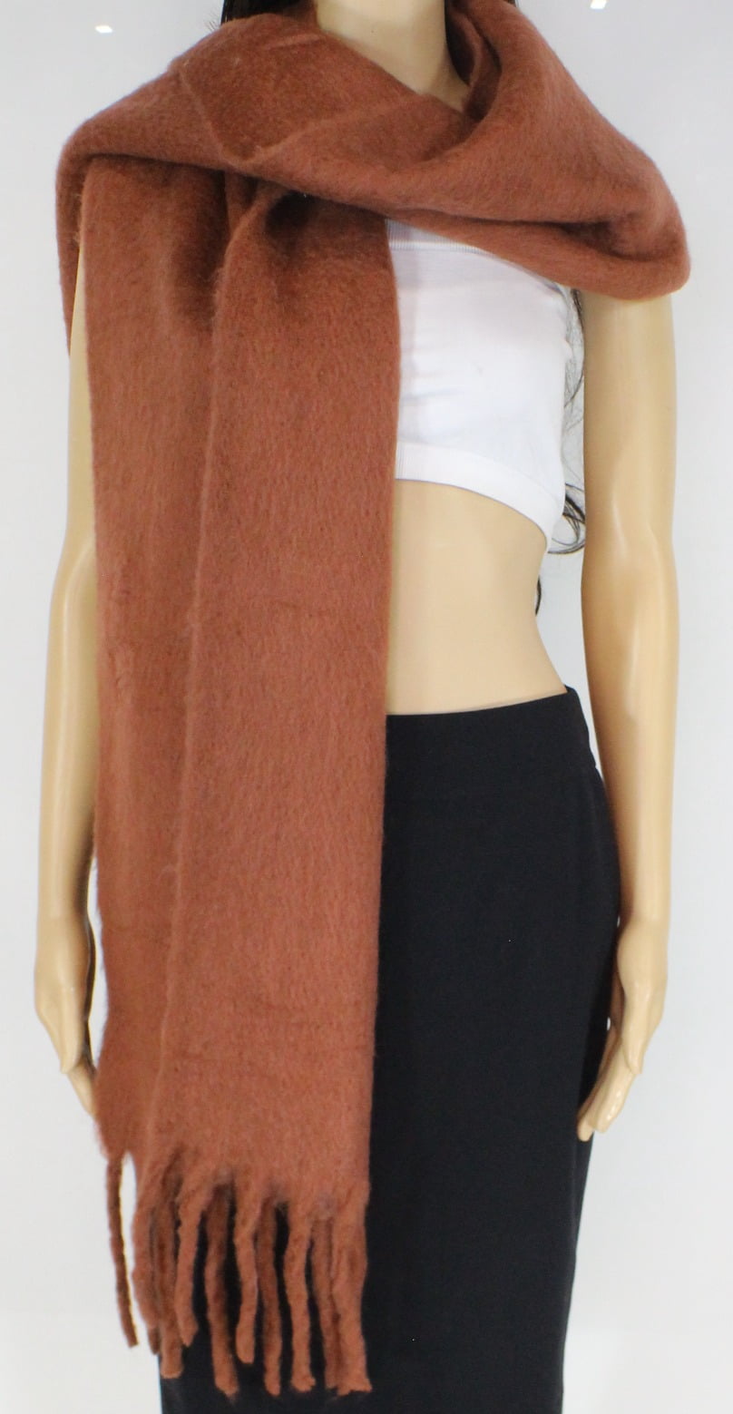 Vero Moda Women's Scarf Rust Fringe-Trim Shawl Wrap Brown Applicable - Walmart.com