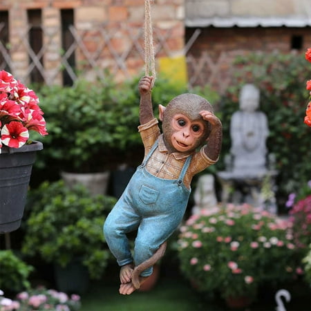 

Monkey Statue Garden Decoration Resin Monkey Hanger Garden Outdoor Decoration Chain Quartz Stones on String Chain Beads Bracelet String Decorations Doll Teal Garland Beads
