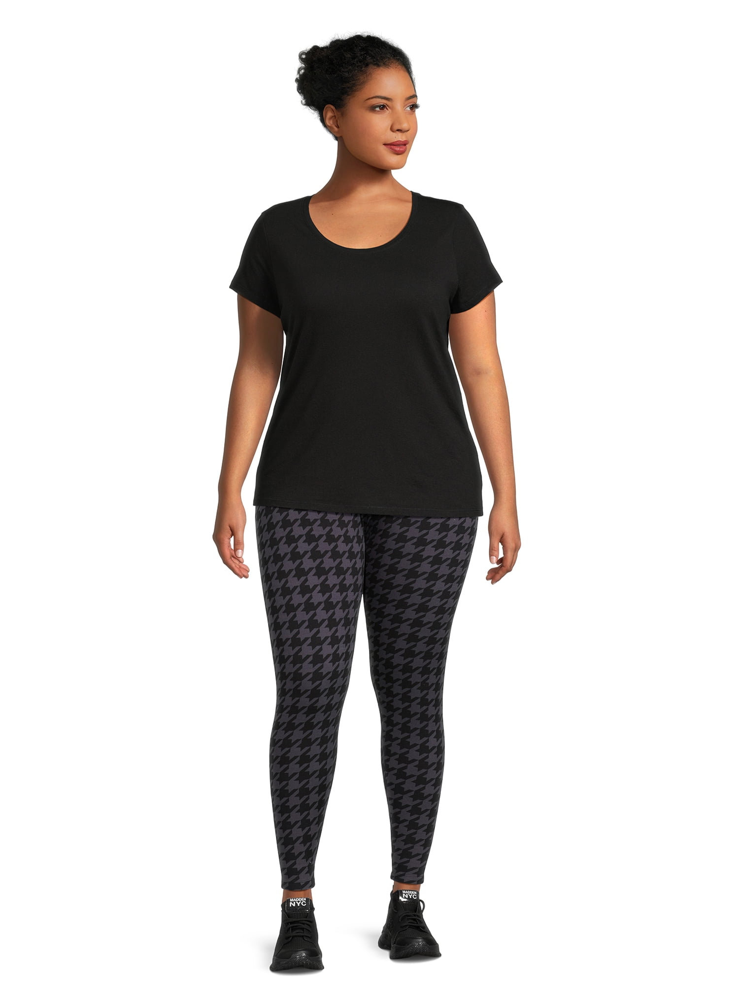 Feathers Women's and Women's Plus Size Athleisure Fleece Leggings, 2-Pack, Sizes S-5X