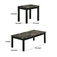 thumbnail image 5 of 3 Piece Coffee Table and End Table with Faux Marble Top Black - Saltoro Sherpi, 5 of 7
