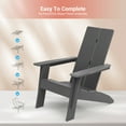 thumbnail image 4 of Sonerlic 1 Pack Outdoor Patio Adirondack Chair Max 300 lbs for Deck,Garden and Balcony,Gray, 4 of 8