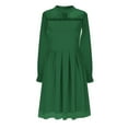 thumbnail image 4 of ZACPNCV Girls Contrast Mesh Long Sleeve High Waist A Line Short Dress with Pockets Green 15-16 Years, 4 of 9