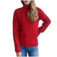 thumbnail image 1 of GigrtiJin Chandail Ample pour Femmes Manches Longues Col Roulé Chandails Couleur Unie Confortable Chaud Léger Hauts, 1 of 5