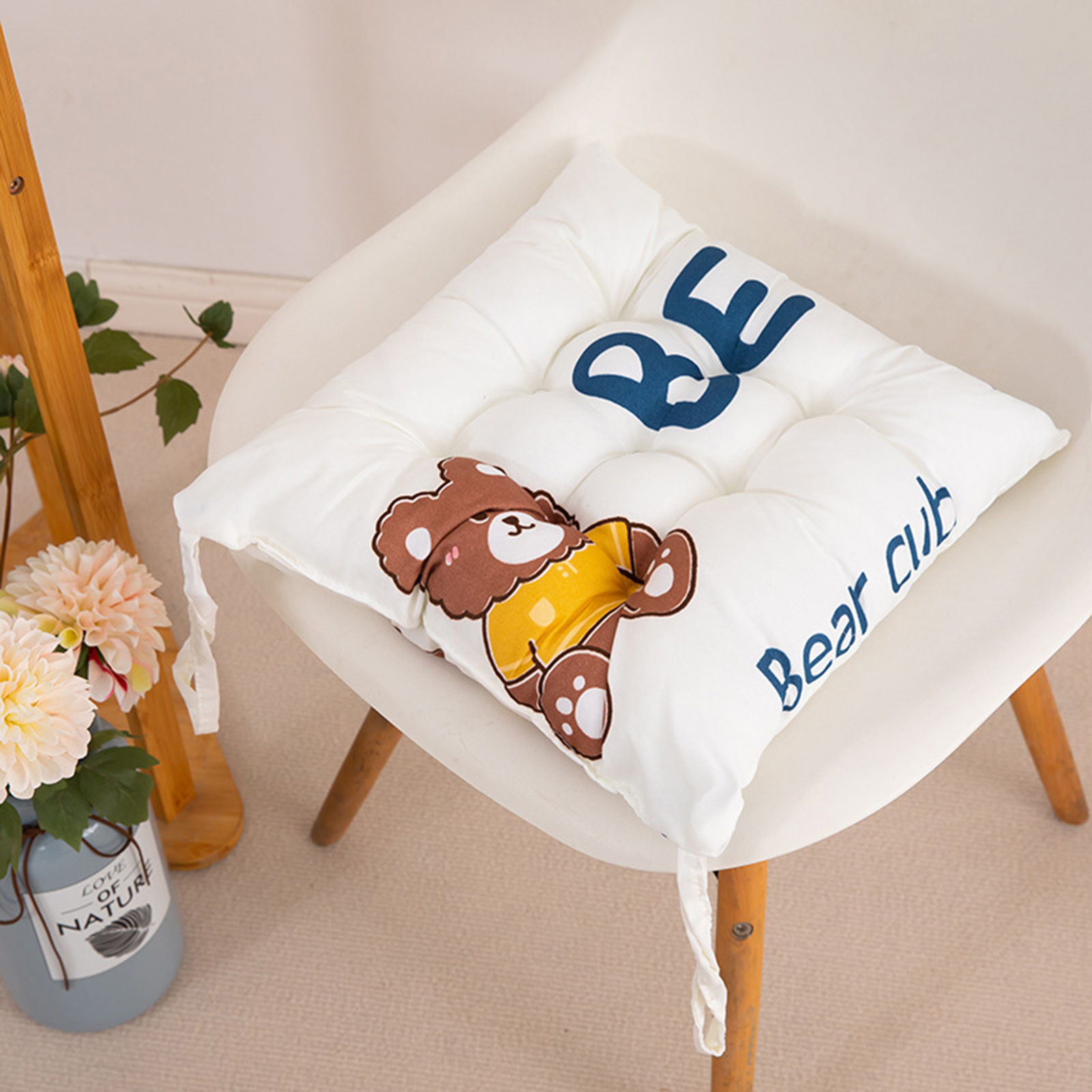 HEVIRGO 14/16 Inch Chair Cushion Mat High Rebound Comfortable Flowers