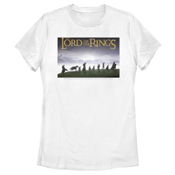 Women's The Lord of the Rings Fellowship of the Ring Movie Poster  Graphic Tee White X Large