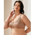 thumbnail image 3 of Wingslove Women's Full Coverage Plus Size Bra Non Padded Wireless Minimizer Bra, Milk Coffee 42DD, 3 of 6