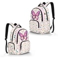 thumbnail image 2 of DISNIMO Butterfly Floral School Backpack, Multi Compartment Spacious Bookbag with Side Mesh Pockets for Elementary & Middle School Kids Daily Use, Travel, Outdoor Activities, 2 of 7