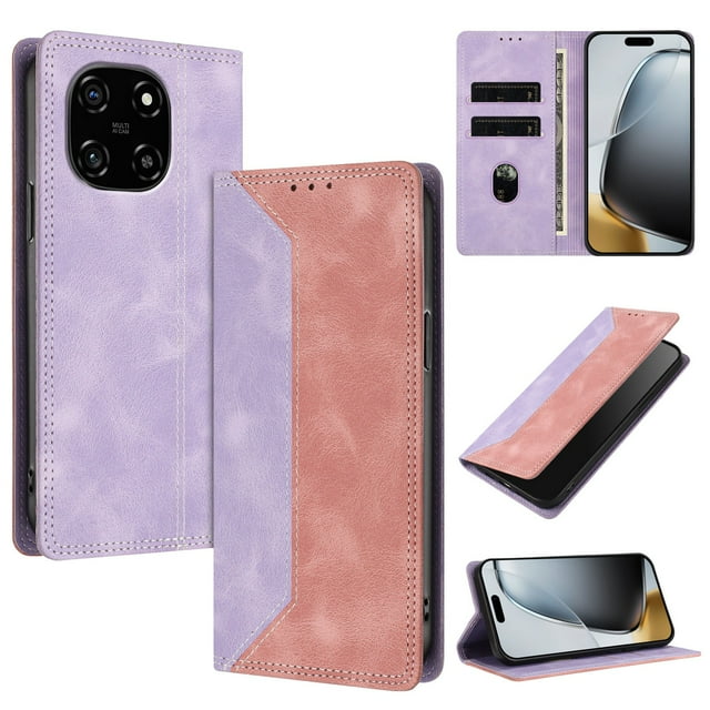 Phone Case for Blackview Color 6 FOXDOCK Premium Leather,Creative Dual-Color Cover with Card Slot,Shockproof