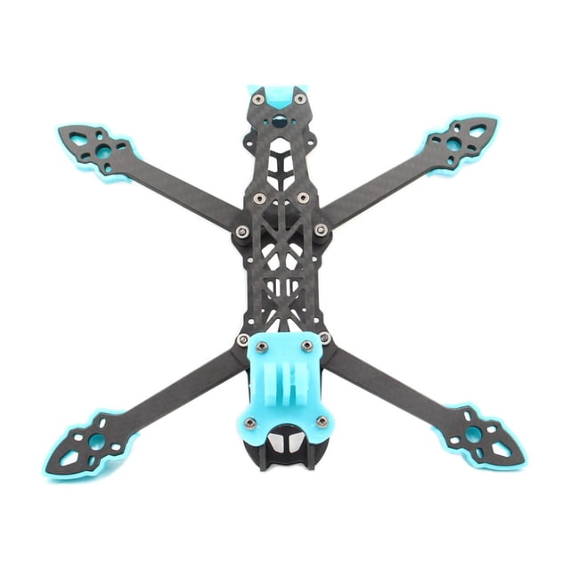 NEW MARK4 5-inch FPV Carbon Fiber Frame Kit with 3-Piece Minimum Order, Blue Color, Includes Printed Components (KSX4921) - 225MM Motor Distance, 5MM Arms, 2.5MM Top/Bottom/Side Plates, 19mm Camera
