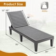 thumbnail image 3 of Gymax Patiojoy 2 Pcs Chaise Longue Fauteuil Inclinable Résistant aux Intempéries Réglable Extérieur Gris, 3 of 10