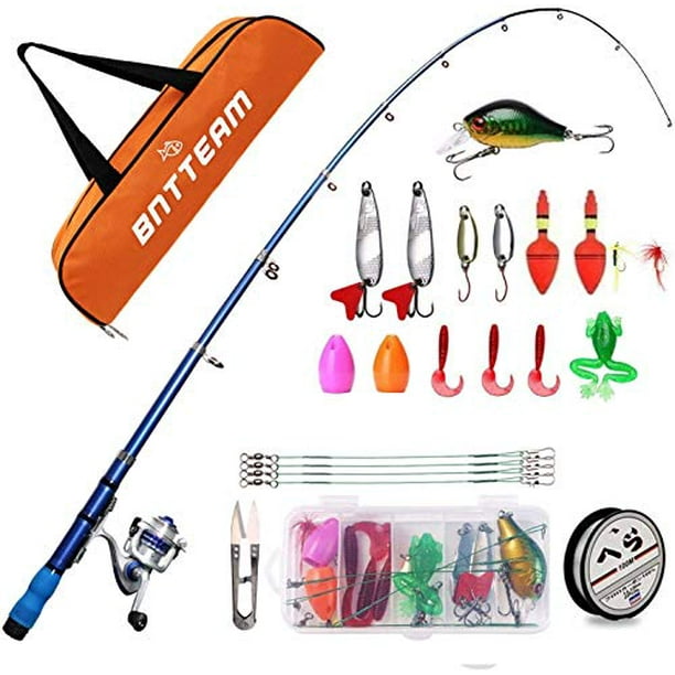 Ecoolbuy Fishing Rod Combos With Telescopic Fishing Pole Spinning Reels Fishing Carrier Bag For Travel Saltwater Freshwater Fishing For Kids Beginners 1 5m Walmart Com