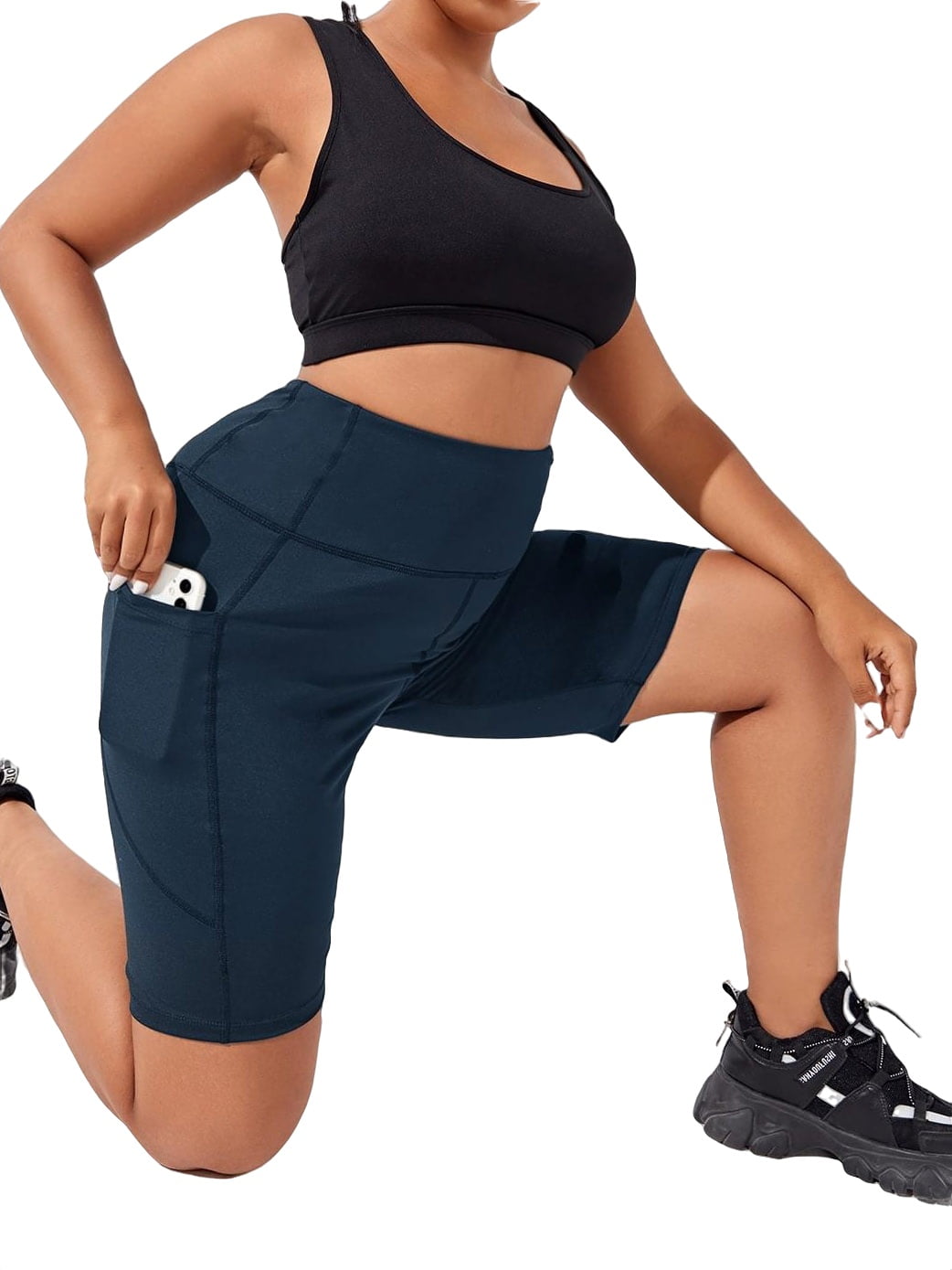 Plus Size Tummy Control Cycling Shorts for Women Casual High Waist Yoga Bike  Shorts Sport Fitness Athletic Active Pants Tights Half Pants 