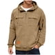 thumbnail image 2 of pstuiky Camisas para hombre de manga larga, Sudadera con capucha, cremallera de un cuarto y múltiples bolsillos de manga larga de color liso para hombre camisetas de hombre s, 2 of 4