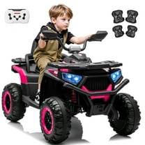 24V 2 Seater 4WD Ride on Toys ATV for Kids 4*200W 4-Wheeler Quad w/ MP3 LED Lights Music, Pink