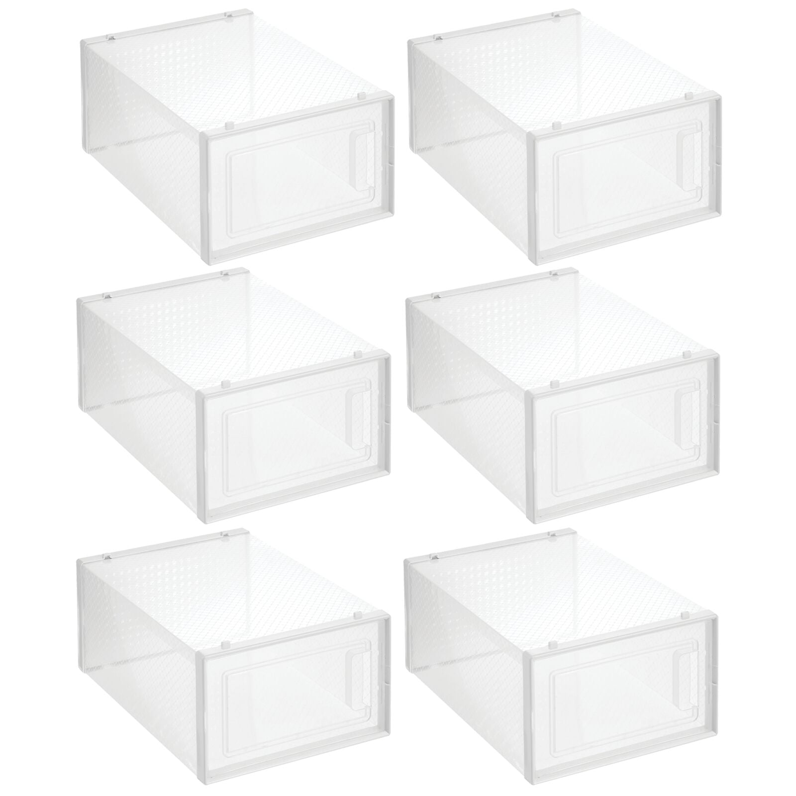 Wedges Heels 8 Pack Holds Sandals mDesign Compact Plastic Double Shoe Slot Stacker and Organizer Rack Flats Sneakers Clear Frost Closet Space-Saver
