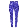 thumbnail image 4 of QHFBli Mardi Gras Leggings for Women Shiny Legging Pants High Waisted Yoga Pants Dark Blue-9 XL, 4 of 4