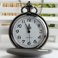 thumbnail image 4 of Smooth Round Dial Arabic Numbers Analog Quartz Chain Pocket Watch, 4 of 15