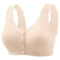 thumbnail image 1 of Timegard Plus Size Bras for Women Front Closure Button Full Support Wireless Underwear Comfort Daily Bras, 1 of 2