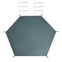 Unique Bargains 1 Set Waterproof Tent Tarp with Ground Nail Tent Floor Waterproof Camping Tarp 124.02"x106.30" Gray