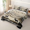 thumbnail image 3 of Erosebridal Rustic Deer Moose Quilt Full for Women Men, Farmhouse Mountain Print Full Bedspread Sets, 3 Pieces, 3 of 7