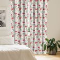 thumbnail image 2 of Ambesonne Floral Window Curtains, Christmas Flowers Buds, Each 28" W x 95" L, Pink Green White, 2 of 4