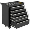 thumbnail image 1 of Kojooin 6-Drawer Rolling Tool Chest, Metal Tool Box Organizer with Auto Locking System, Sliding Drawers, Detachable Top, Lockable Wheels, Tool Storage Cabinet for Garage & Workshop, Black, 1 of 7