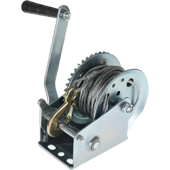 waltyotur Heavy Manual Crank Winch 1200 Lb Winch for Ship Trailer ATV with 4MM x 10M Steel Wire