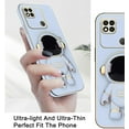 thumbnail image 3 of Compatible with Redmi 10A Case for Women Men, Ultra Soft Xiaomi Redmi 10A Phone Case with Stand Silicone TPU Plating Cute Astronaut Pattern Cases Cover (Blue), 3 of 12