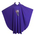 thumbnail image 1 of Chasuble Vestments BLESSUME Priest, mezcla de algodón morado, 1 of 9
