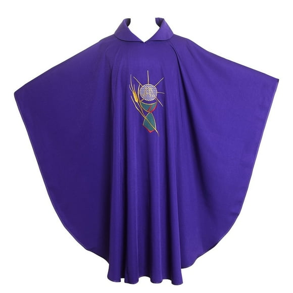Chasuble Vestments BLESSUME Priest, mezcla de algodón morado