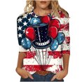 thumbnail image 2 of Gamivast Womens Plus Size $5 4th of July Outfits For Women,4th of July Shirts Women,American Flag 3/4 Sleeve Crew Neck T-Shirt Tunic Tops Blouses Blue XXL Tracking My Recent Order, 2 of 5