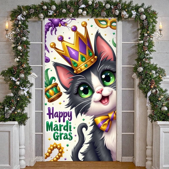 Colorful Letters Mardi Gras Banner Cruise Ship Design Cruise Display Palm Tree Decor Mardi Gras Mask Mardi Gras Backdrop for Mardi Gras Celebration Cruise Party Crew Gathering