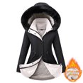 thumbnail image 3 of Puntoco Moda Casual Mujer Invierno Sólido Cuello de piel Con capucha Cordón Cintura Cremallera Abrigo acolchado Blusa Liquidación Puntoco Puntoco-7092, 3 of 7