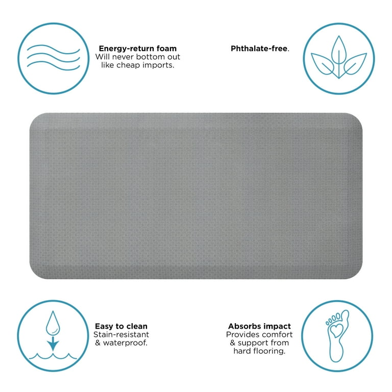 GelPro Flatweave Anti-Fatigue Kitchen Floor Mat, 20-in x 40-in, Dark Gray 