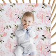 thumbnail image 7 of Little Grape Land Muslin Crib Sheets 2 Pack, 100% Cotton Fitted Baby Mattress Sheets for Boys & Girls, Soft Breathable Neutral Nursery Bedding, Standard Crib Size 52"x28", Floral, 7 of 7