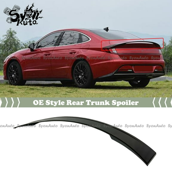 FITS 2020-2021 HYUNDAI SONATA GLOSSY BLACK OE STYLE REAR TRUNK SPOILER WING LID