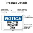 thumbnail image 2 of (2 Pack) Employee Entrance Only OSHA Notice Sign 10 Inch X 7 Inch Indoor / Outdoor Rust-Free Aluminum Metal Signs for Workplace, Workshop, and Construction Site, Made in the USA, 2 of 8