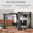 thumbnail image 4 of Outsunny 10' x 10' Metal Pergola w/ Retractable Canopy Roof, Dark Grey, 4 of 10