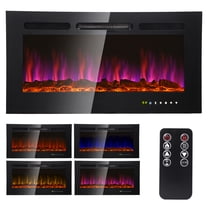 SKONYON 36" Electric Fireplace Recessed Ultra Thin Wall Mounted Heater w/Multicolor Flame