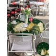 thumbnail image 4 of Outdoor Tablecloth with Umbrella Hole and Zipper, Green Christmas Tree Round Table Cloth 54 Inch Waterproof Tablecloth, Xmas Tree Winter Snowflake Picnic Table Cover for Patio Camping, 4 of 7