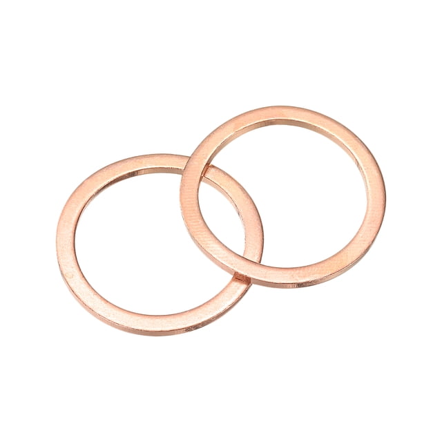 Uxcell M24 Rondelle Plate, Lot de 8 Rondelles en Cuivre 30mm OD 1.5 Joint d'Étanchéité Épais