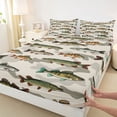 thumbnail image 4 of Feelyou Camo Pike Fish Full Size Sheets for Men Women, Retro Farmhouse Wildlife Bed Sheets, Beige, 4pcs, 4 of 5