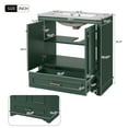 thumbnail image 6 of 30" Bathroom Vanity with Ceramic Sink, Freestanding Modern Cabinet, 2 Soft-Closing Doors & Storage Shelf, Solid Wood Frame, Compact for Small Spaces, Green, 6 of 7