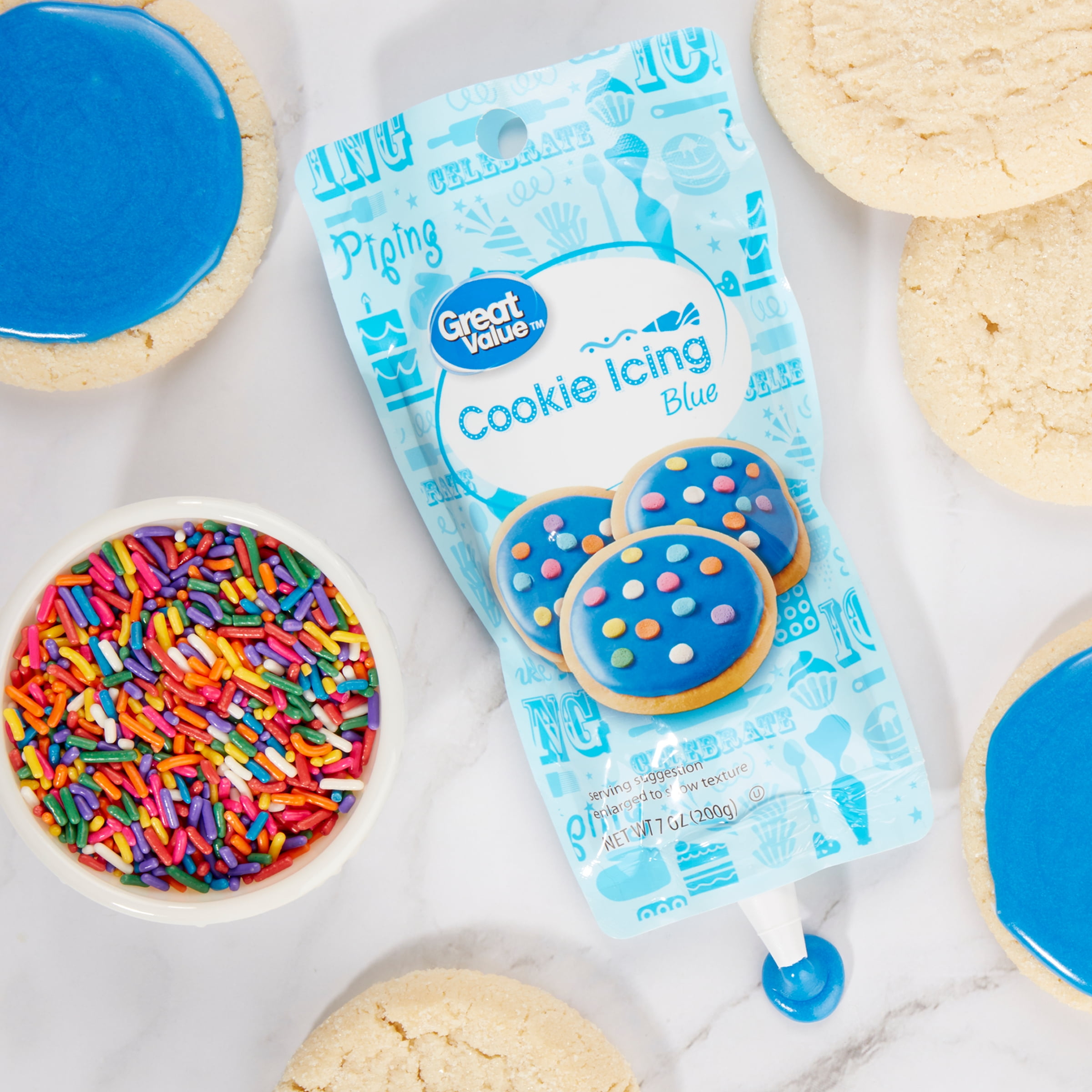 Great Value Blue Cookie Icing, 7 oz