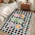 thumbnail image 4 of 3'x5' Area Rugs, Easter Indoor Outdoor Area Rug for Living Room Bedroom, Vintage Gnomes Bunny Eggs Black Buffalo Plaid Washable Bathroom Rugs Kitchen Floor Carpet Mats Home Decor Aesthetic, 4 of 8
